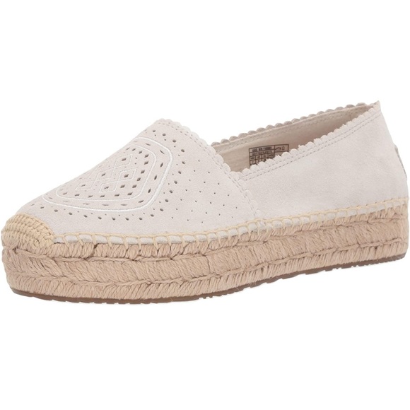 NWOT Women’s UGG Heidi Perforated Espadrille Suede Slip-on Flats Nude - Picture 3 of 11